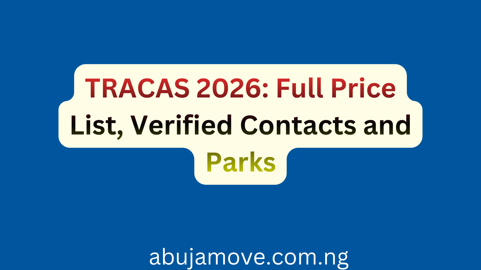 TRACAS 2026: Full Price List, Verified Contacts and Parks