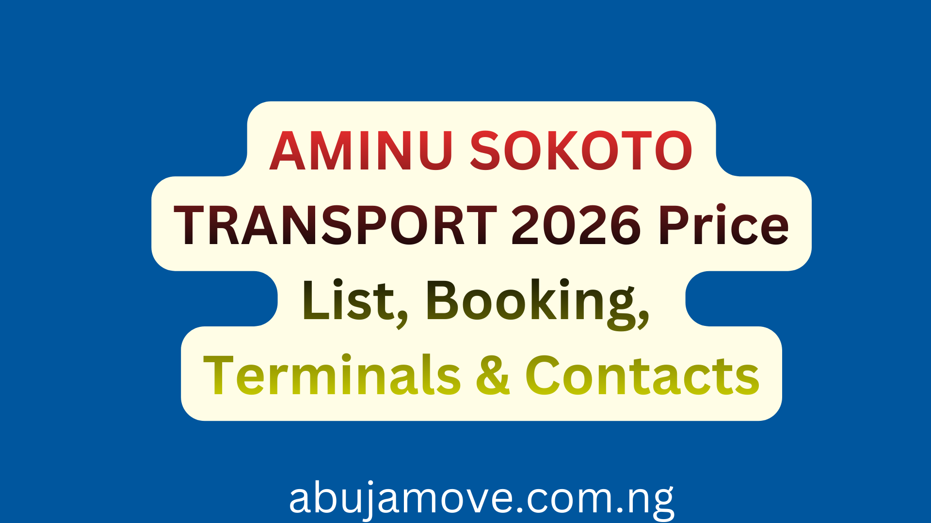 AMINU SOKOTO TRANSPORT 2026 Price List, Booking, Terminals & Contacts