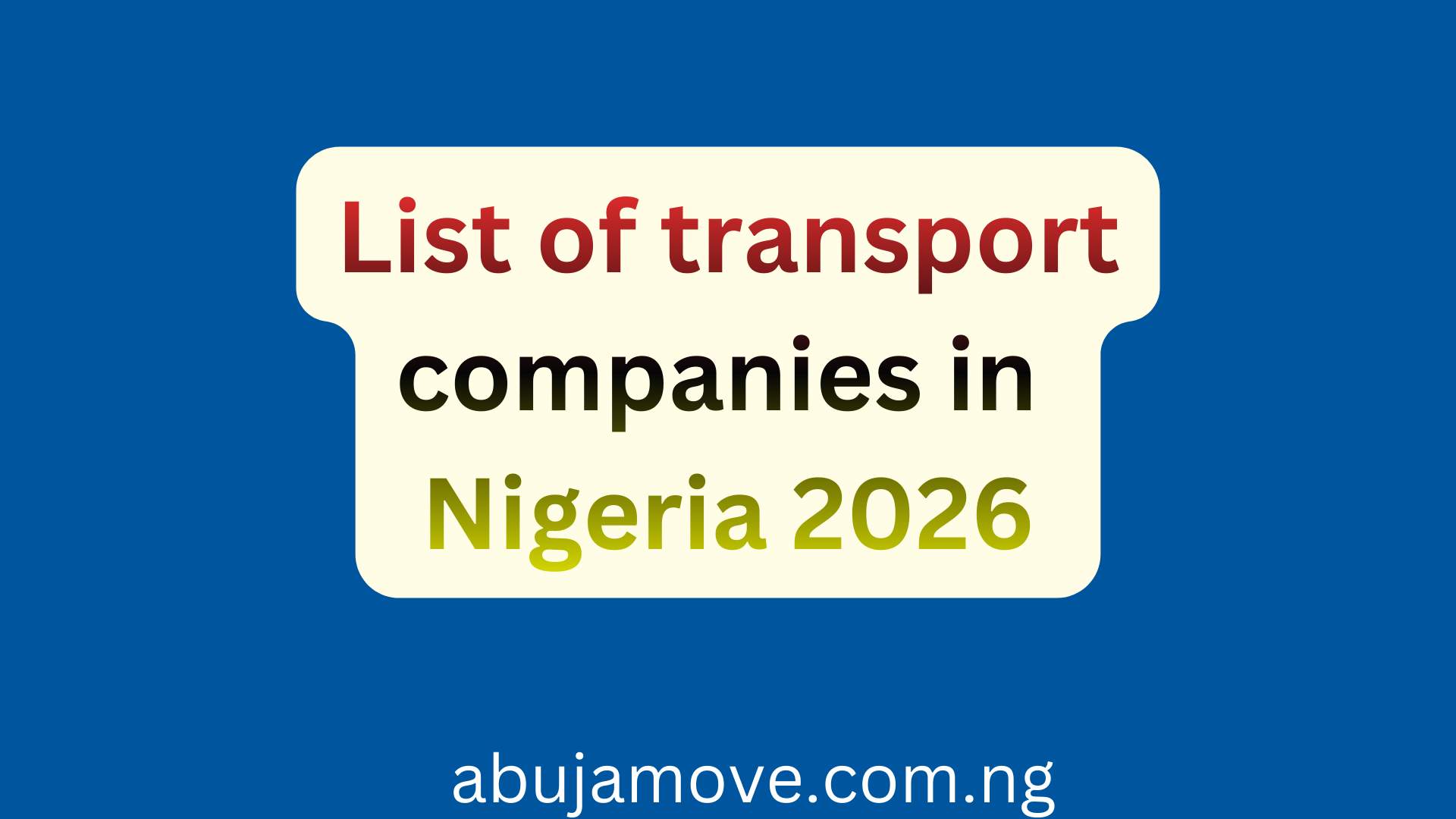 List of Transport Companies in Nigeria